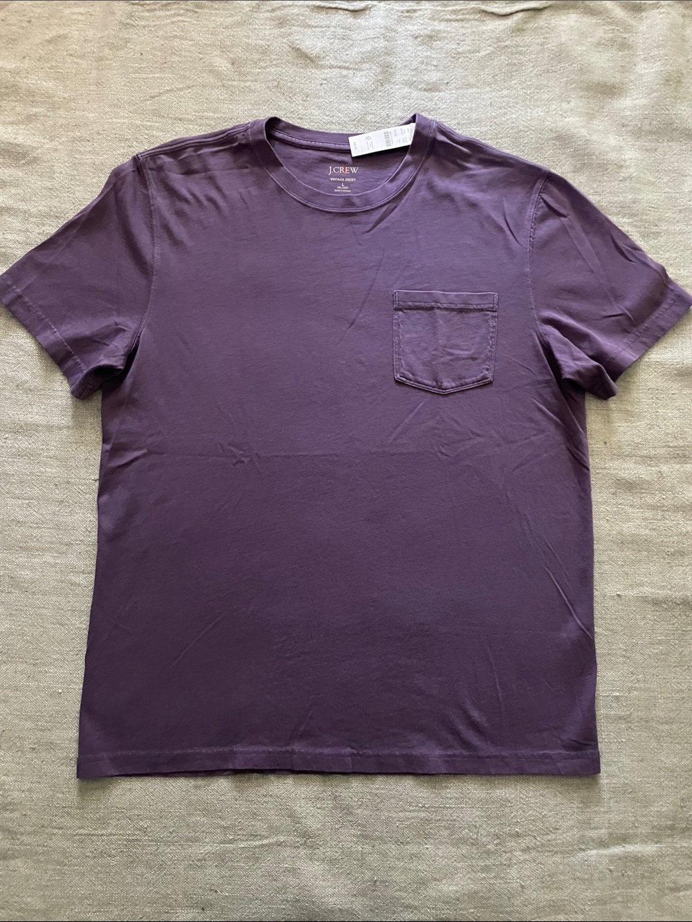 J. Crew Short Sleeve Crewneck Pocket T-Shirt in Purple